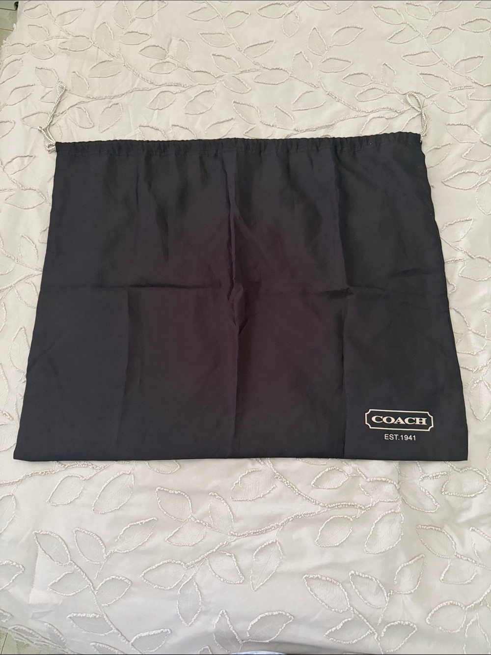 Coach Brown Drawstring Large Dust Bag with Logo